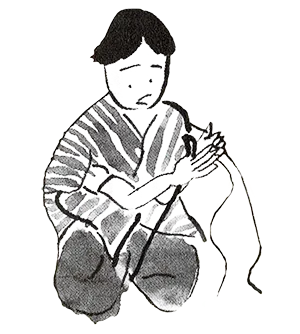 縒りあわせるイラスト